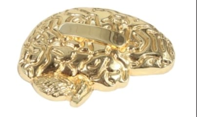 metal table top gold brain